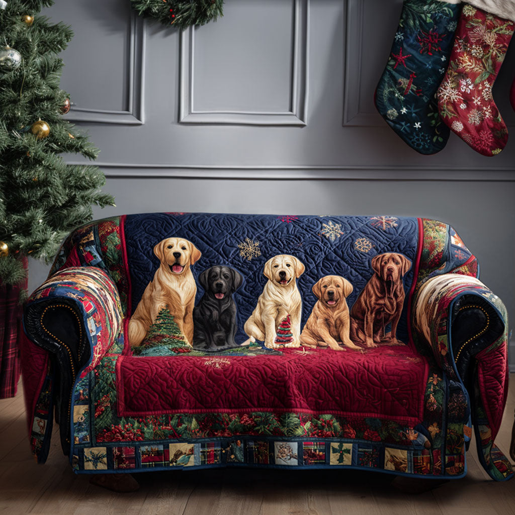 Quilted Sofa Cover with Labrador Retriever