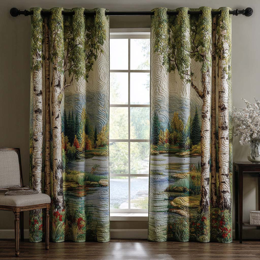 Quilted Curtains in Birch Long Lake – Louise London product image 1