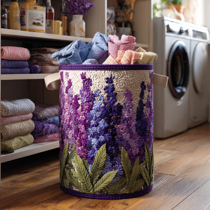 Quilted laundry basket with lavender by Louise London
