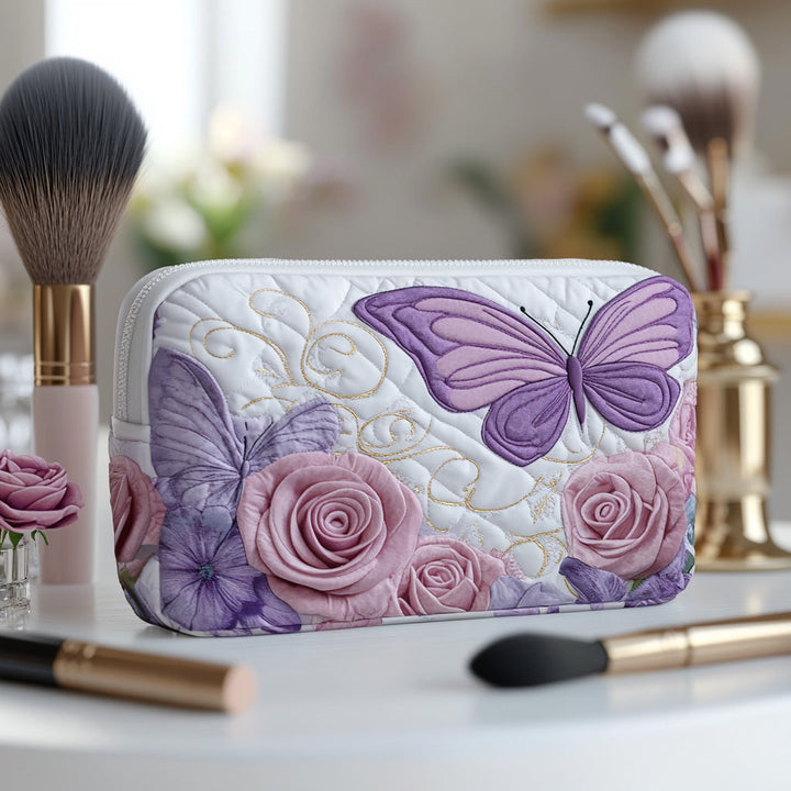 Lavender Grace quilted makeup bag – Louise London