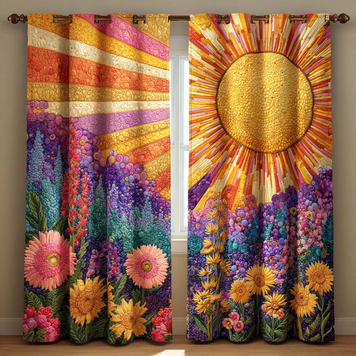 Quilted Curtains Lavender Sunrise Glow – Louise London product image 1