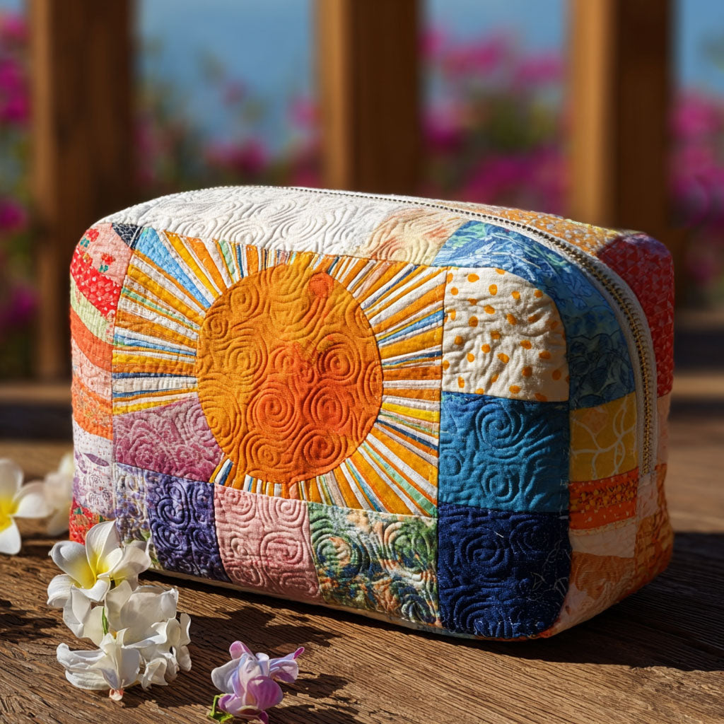 Lazy Sun quilted makeup bag – Louise London