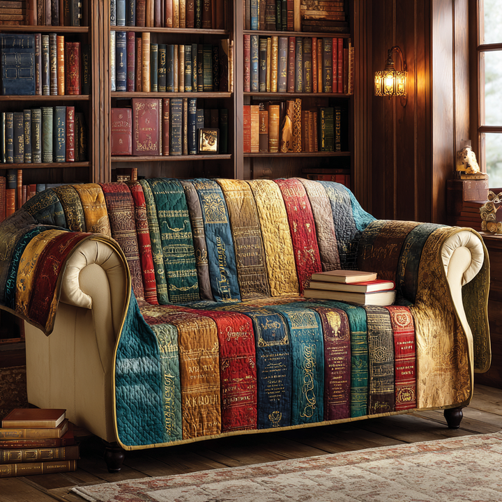Quilted Sofa Cover with Decorative Pattern