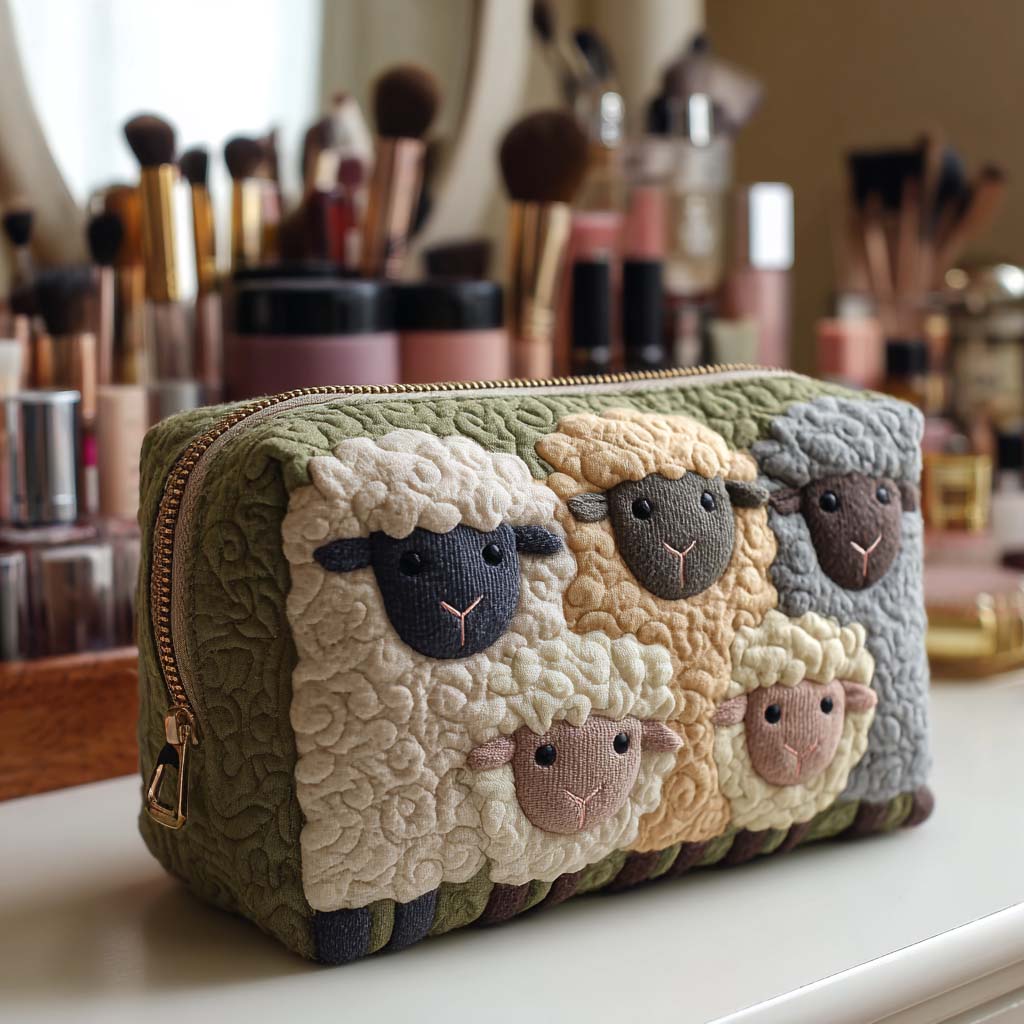 Little Lambs quilted makeup bag – Louise London