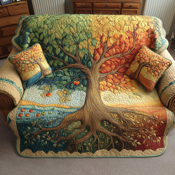 Quilted Sofa Cover with Tree of Life