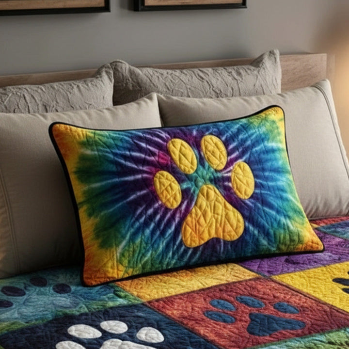 Quilted cushion cover with love paw prints NCU0NT11863