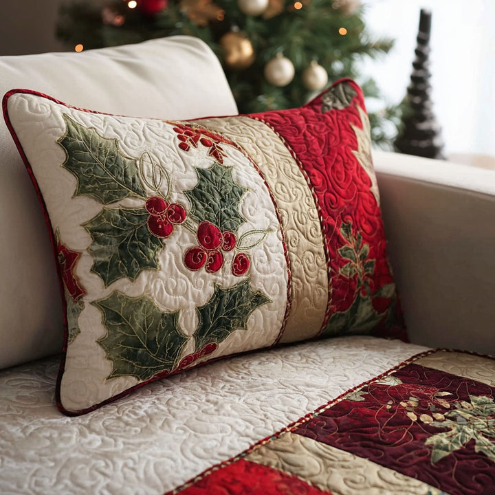 Quilted Cushion Cover with Christmas Lights NCU0PT8865