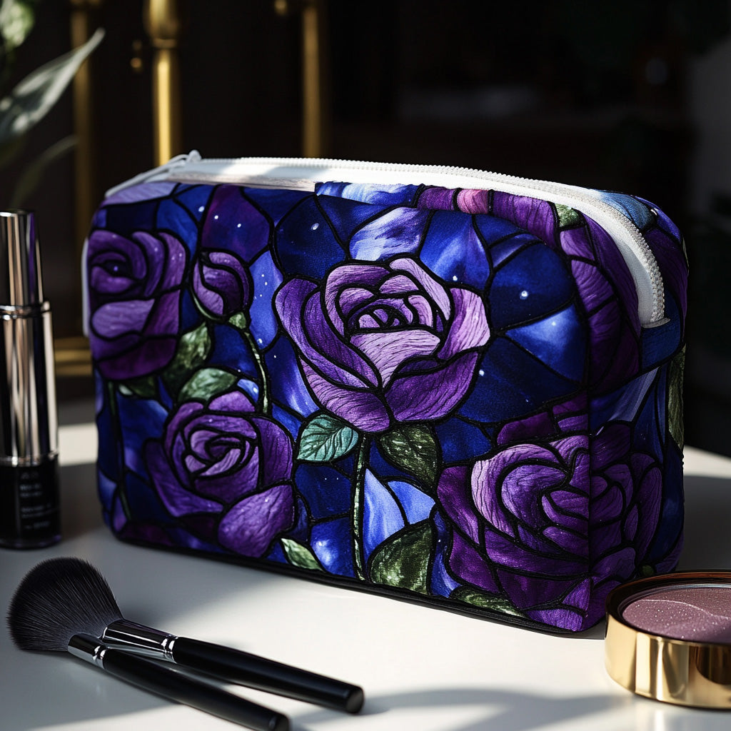 Midnight Rose quilted makeup bag – Louise London