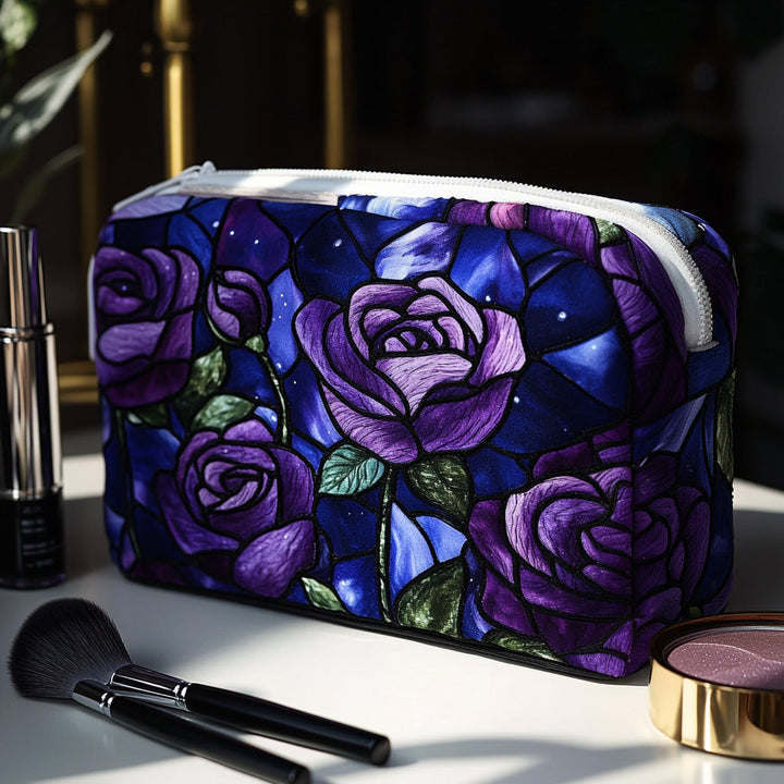 Midnight Rose quilted makeup bag – Louise London