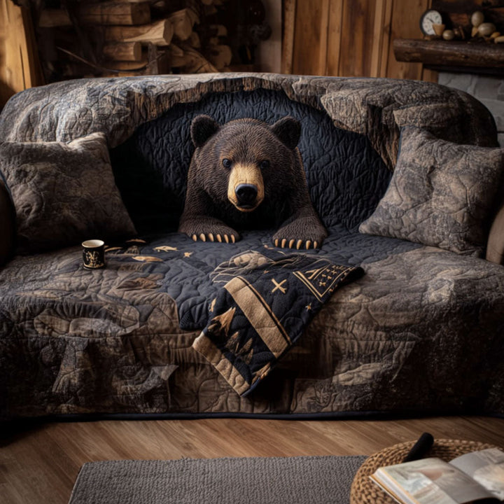 Quilted Sofa Cover with Midnight Forest – Louise London