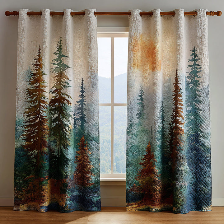 Misty Woods Quilted Curtains – Louise London product image 1