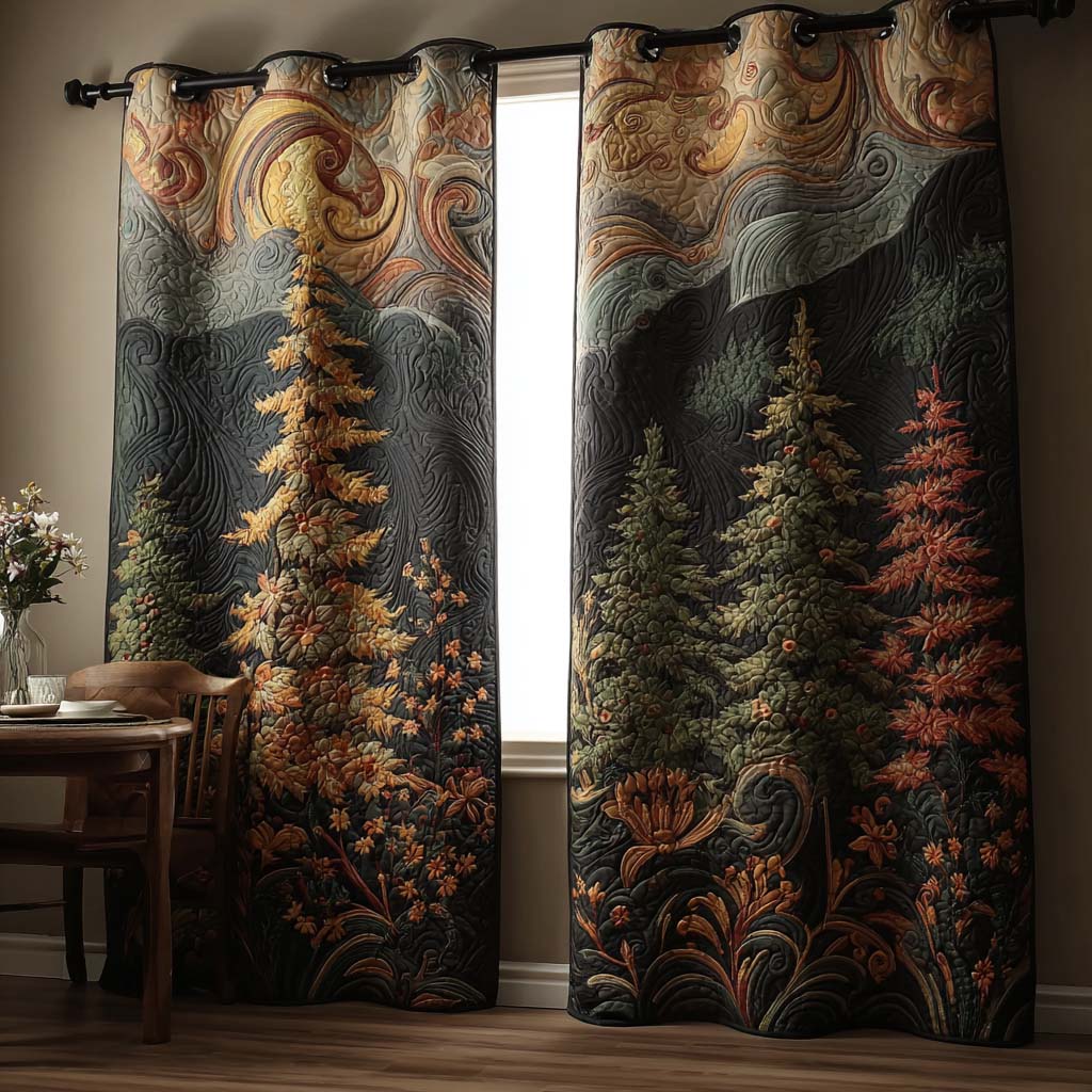 Quilted Curtains Moonlit Pine – Louise London product image 1