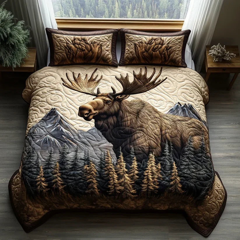 3-Piece Quilted Blanket Set - Woodland Animals