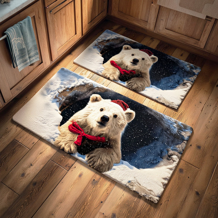 Non-slip kitchen rug with stream and nature by Louise London