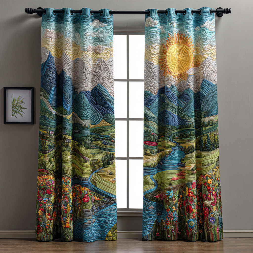 Quilted Curtains Morning Glow – Louise London product image 1