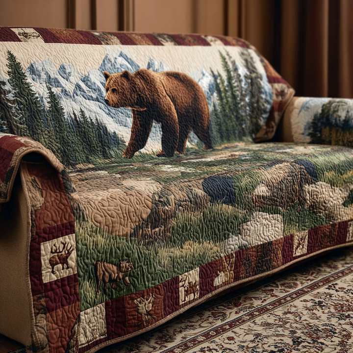 Quilted Sofa Cover with Bear – Louise London