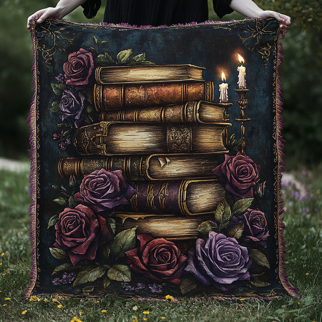 Mystical Garden Woven Blanket by Louise London – product view
