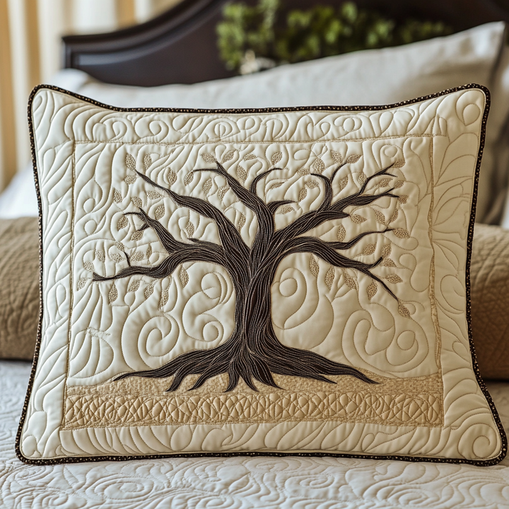 Quilted cushion cover with mystical circles NCU0NT2679