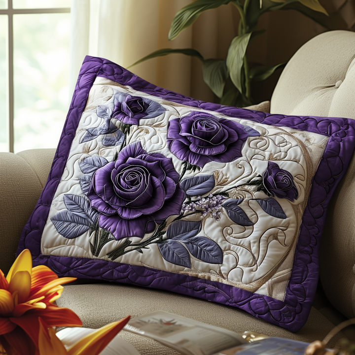 Quilted cushion cover with mystical purple rose NCU0DV6093