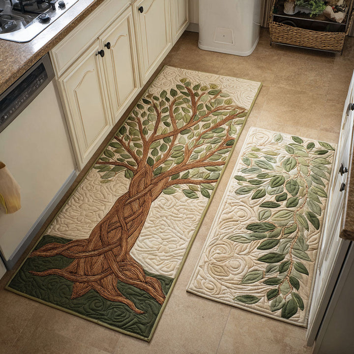 Non-slip kitchen rug with decorative roots by Louise London