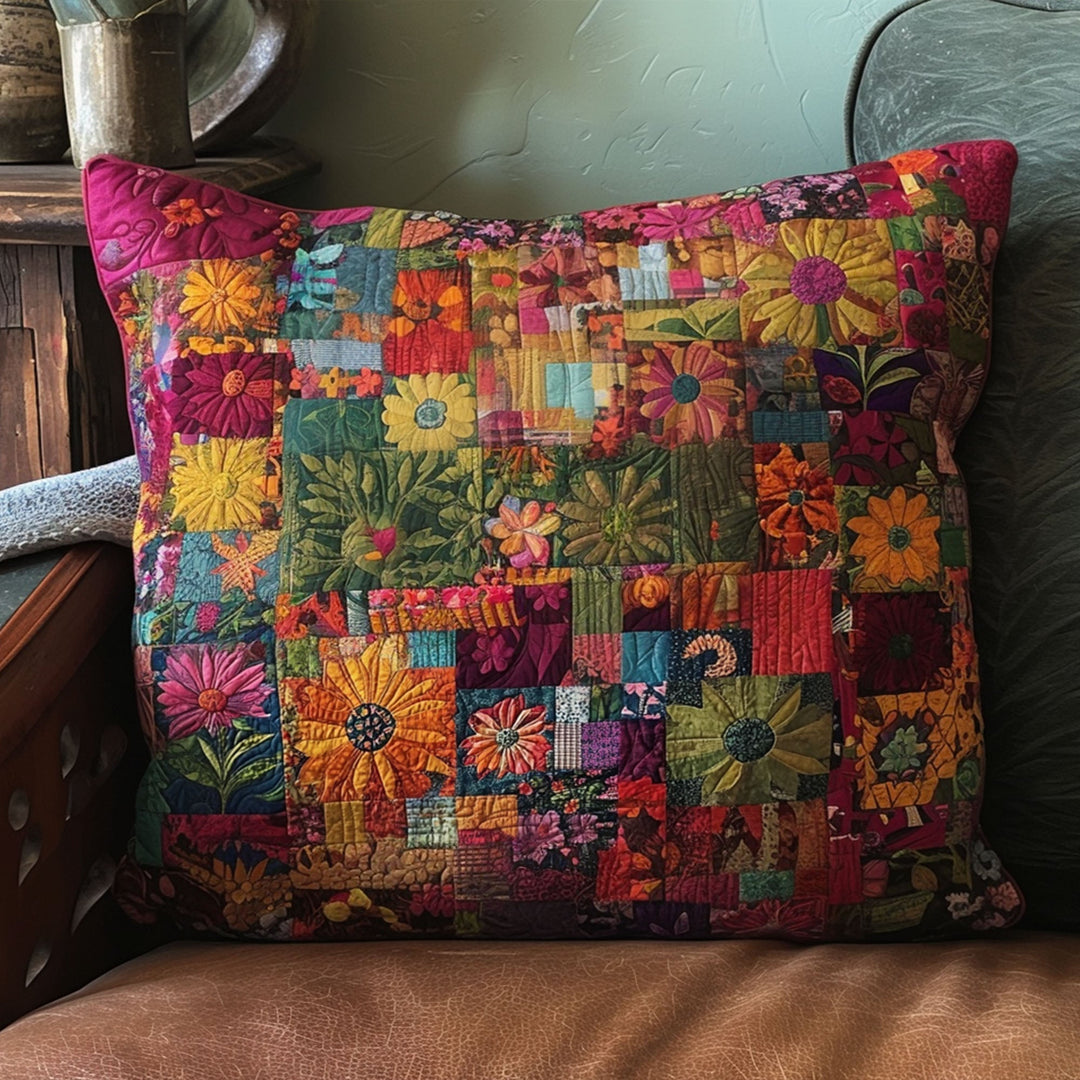 Quilted pillow cover with mystical gypsy pattern NCU0PT7482