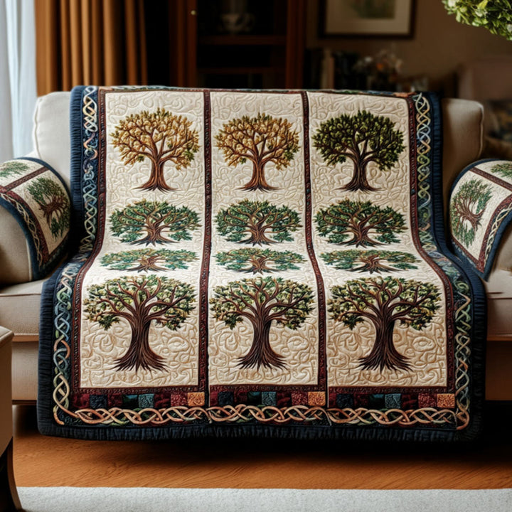 Quilted Sofa Cover with Tree of Life