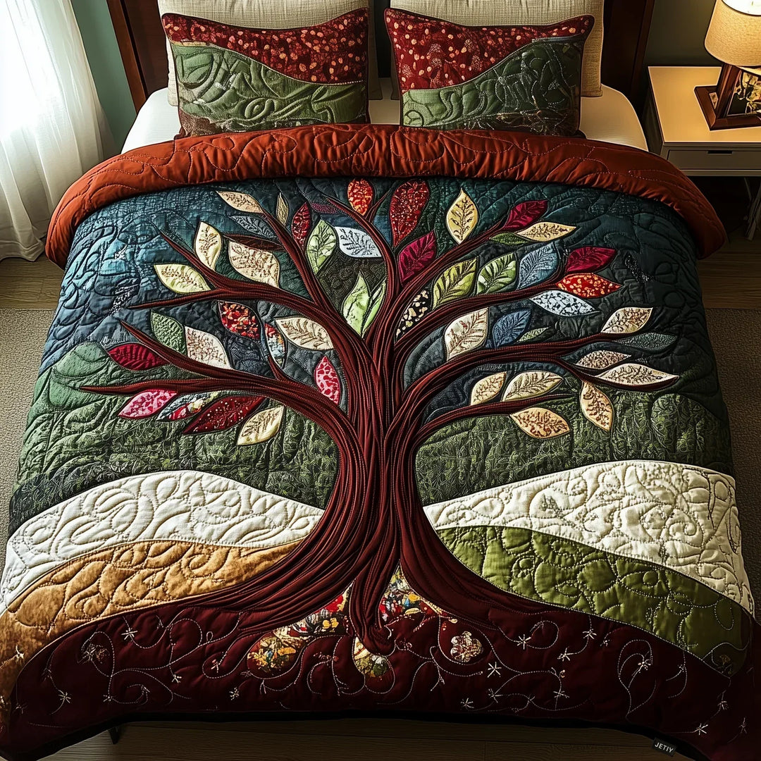 Quilted Bed Cover Set 3 Pieces - Embrace of Nature by Louise London - product image 1