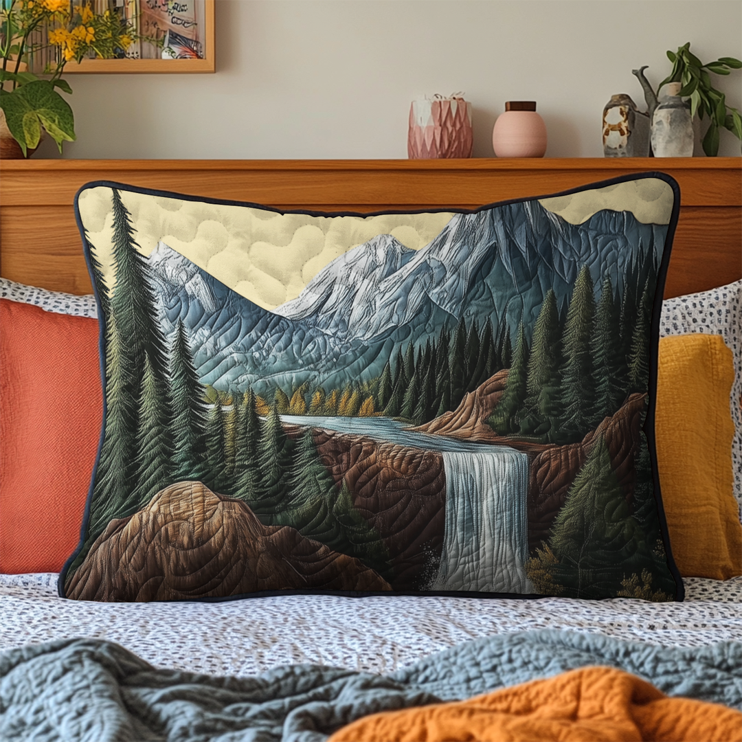 Quilted cushion cover with relaxing nature NCU0VL2350