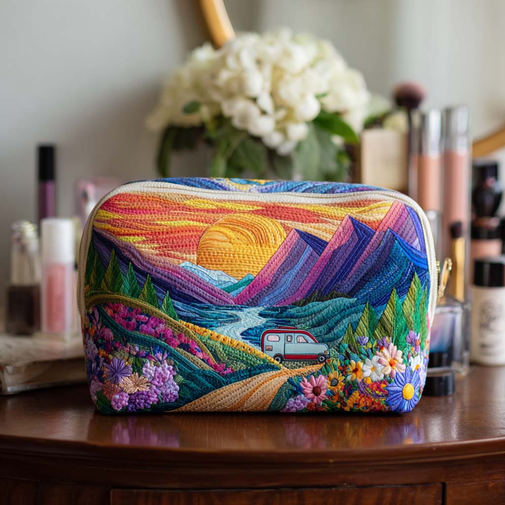 Natures Journey Ride quilted makeup bag – Louise London