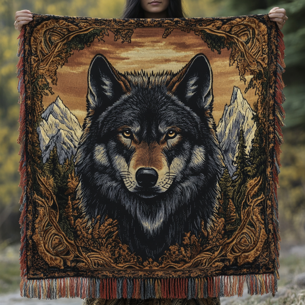 Woven Sofa Blanket Nightfall Howl by Louise London – product view
