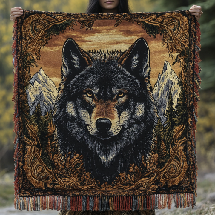 Woven Sofa Blanket Nightfall Howl by Louise London – product view