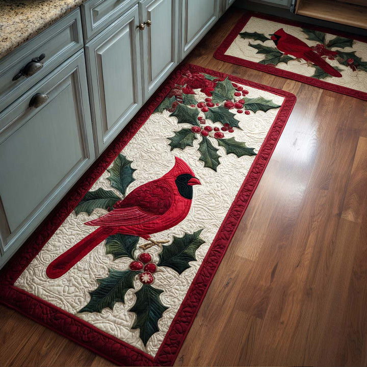 Non-slip Christmas Kitchen Mat with Seasonal Atmosphere by Louise London