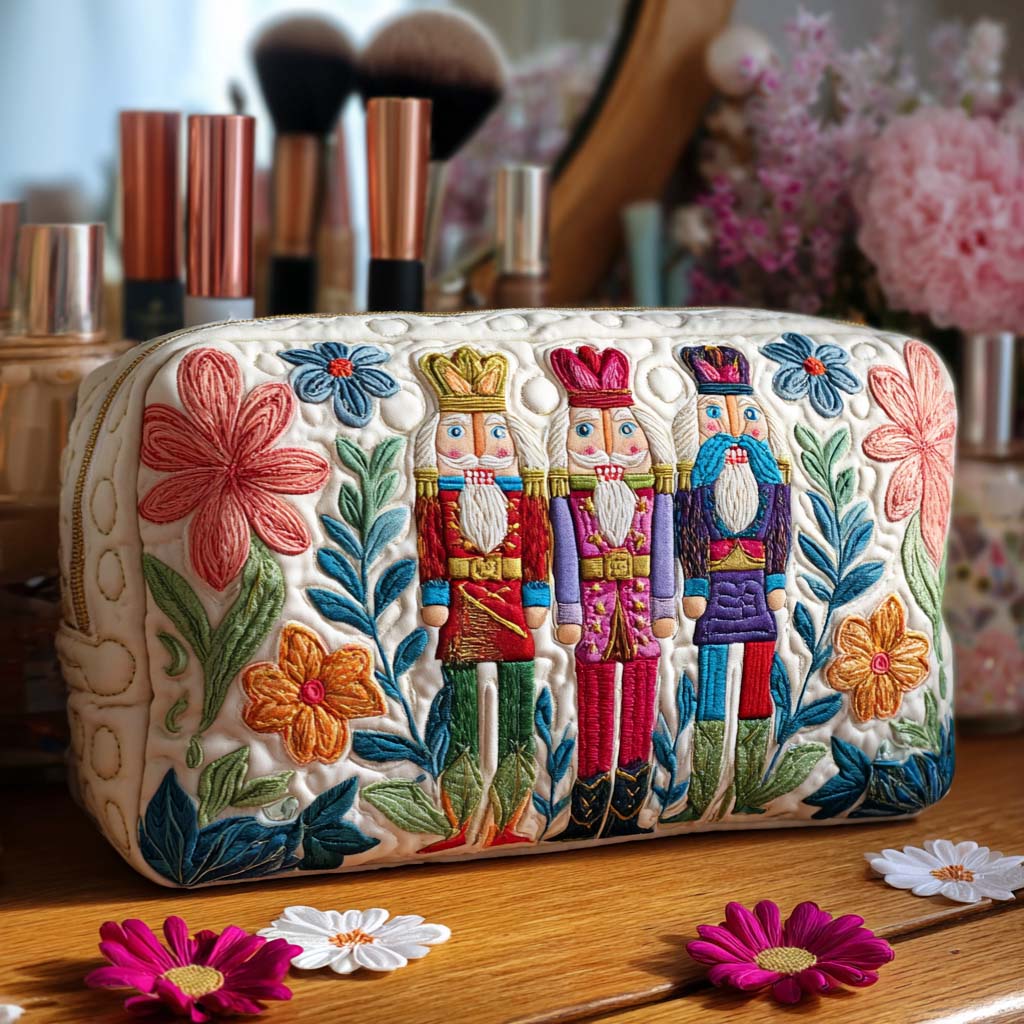 Nutcracker Charm quilted makeup bag – Louise London