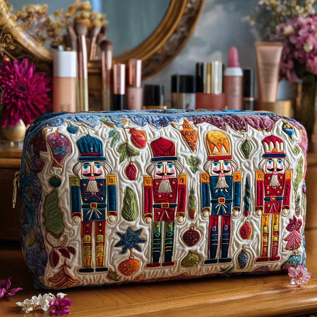 Nutcracker Glow quilted makeup bag – Louise London