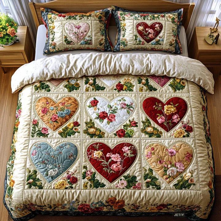 Quilted Bed Cover - Loving Hearts by Louise London - product image 1