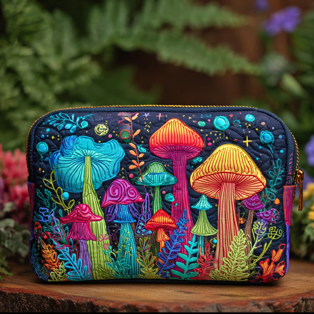 Peace Shroom quilted makeup bag – Louise London