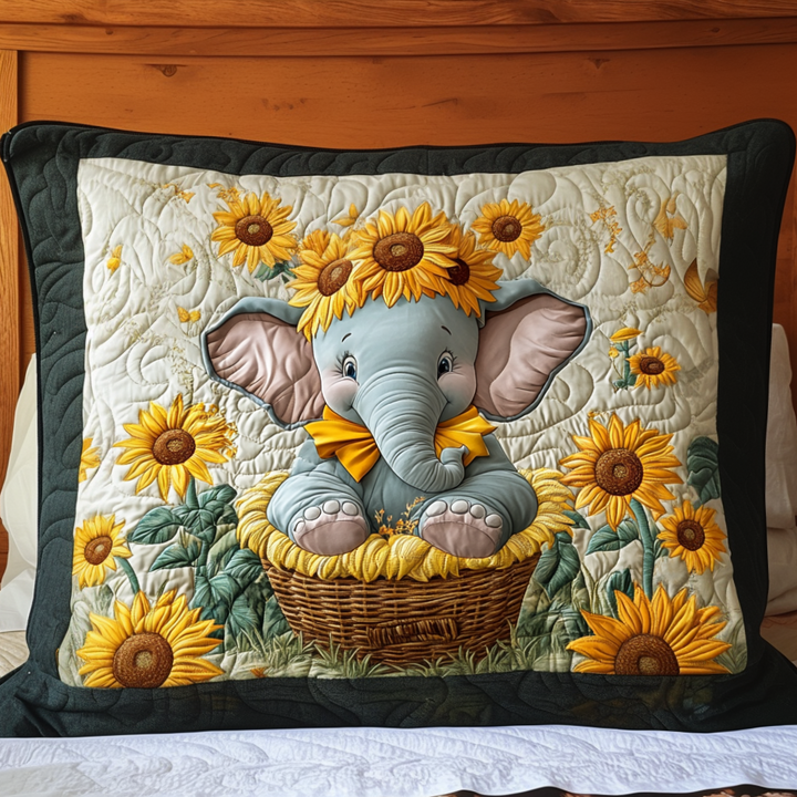Quilted pillow cover with giant calm by Louise London