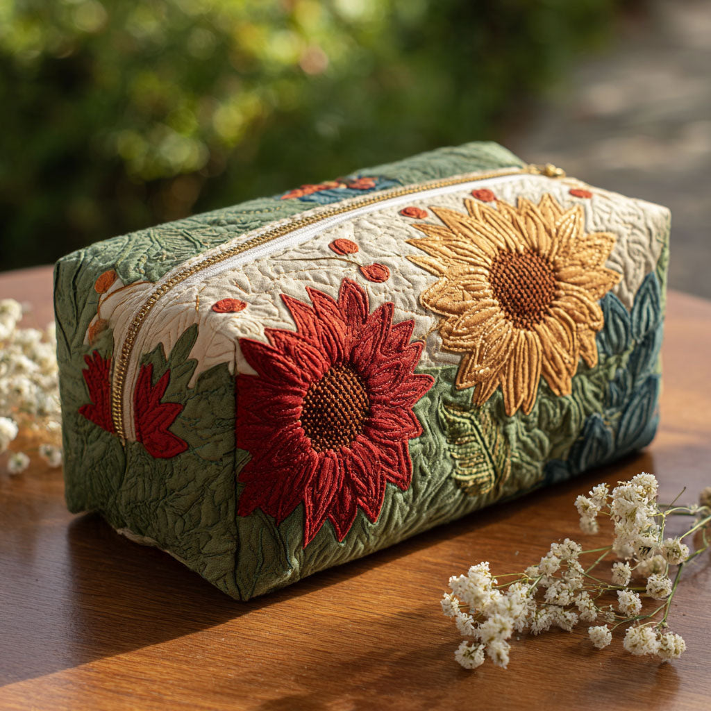 Petal Glow quilted makeup bag – Louise London