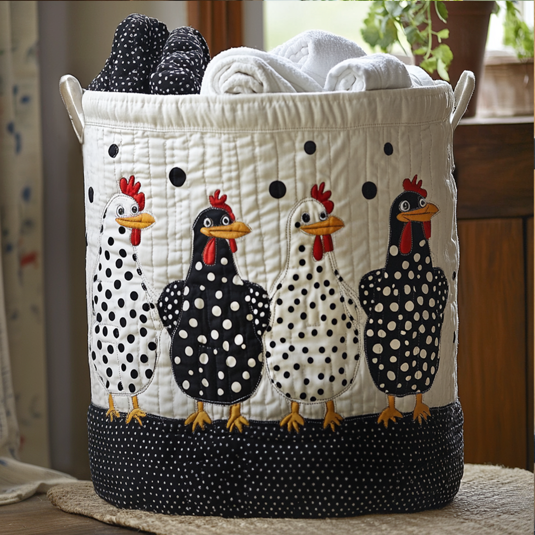 Quilted Polka Dot Laundry Basket NCU0PTT772