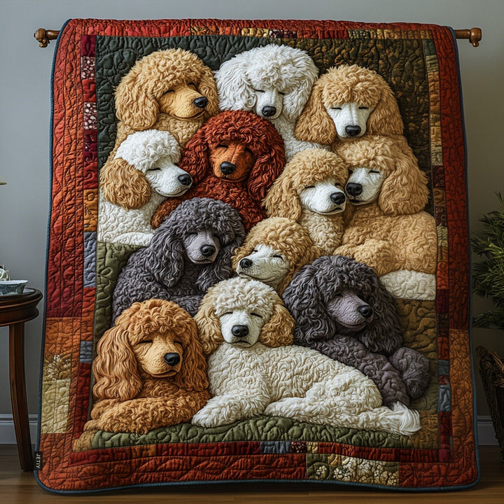 Posh Poodles Quilted Blanket – Louise London quilted blanket