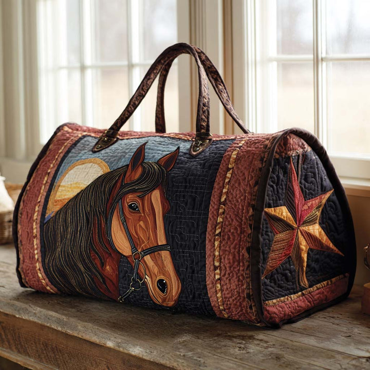 Quilted Travel Bag with Prairie Horse by Louise London