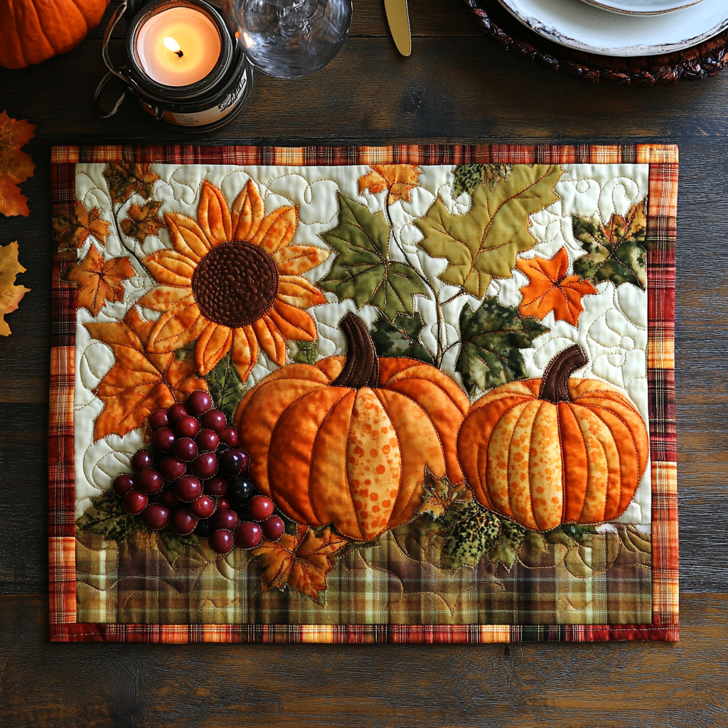 Quilted Placemat Pumpkin Parade by Louise London