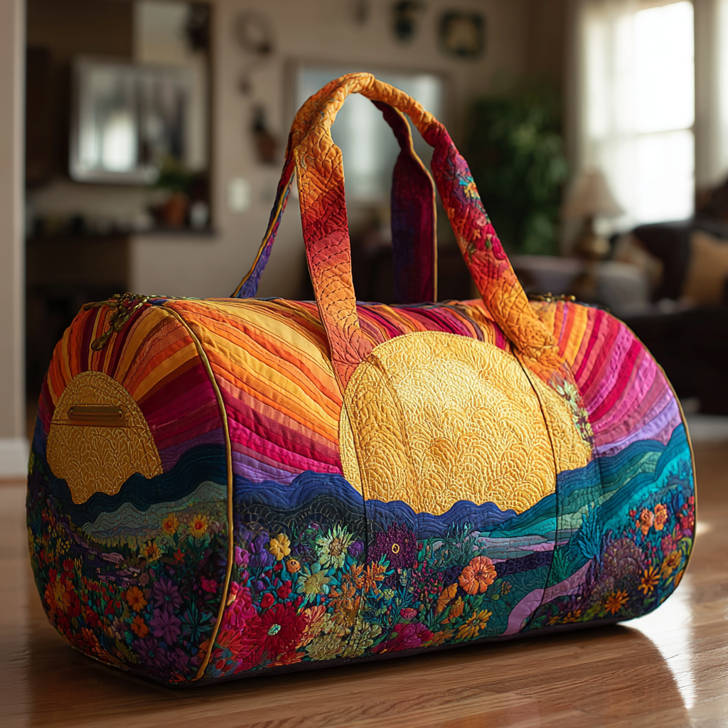 Quilted Shoulder Travel Bag with Glowing Woodland Path by Louise London