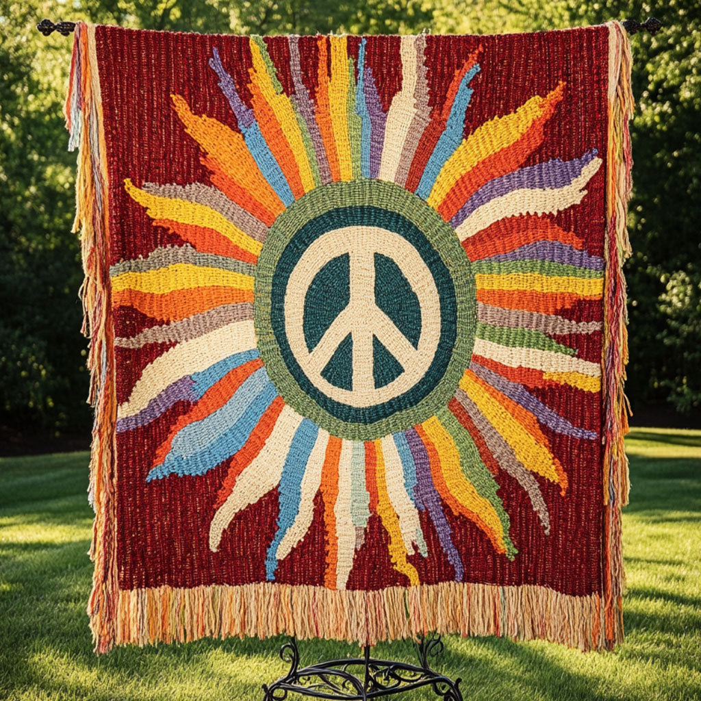 Woven Radiant Peace Blanket by Louise London – product view