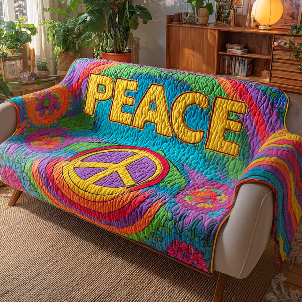 Quilted hippie style sofa cover