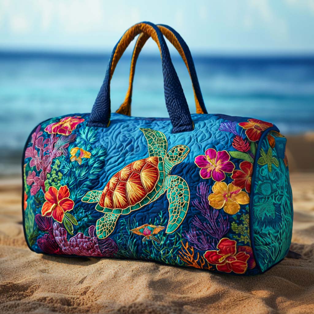 Quilted Travel Bag – Coral Reef
