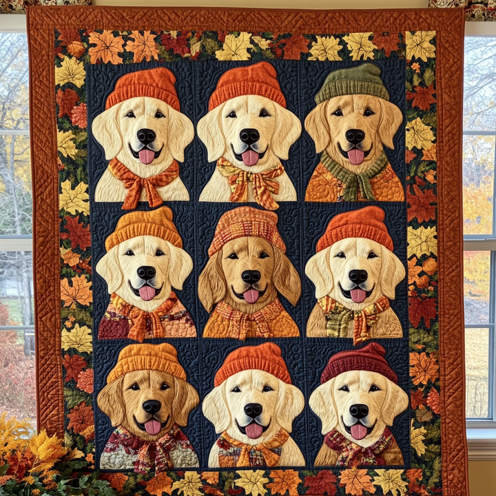 Quilted Blanket Retriever Autumn Vibes – Louise London quilted blanket