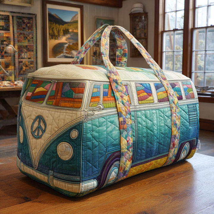 Quilted Travel Bag with Retro Van by Louise London