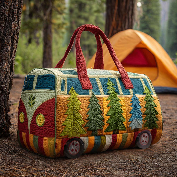 Quilted Travel Bag with Retro Van by Louise London