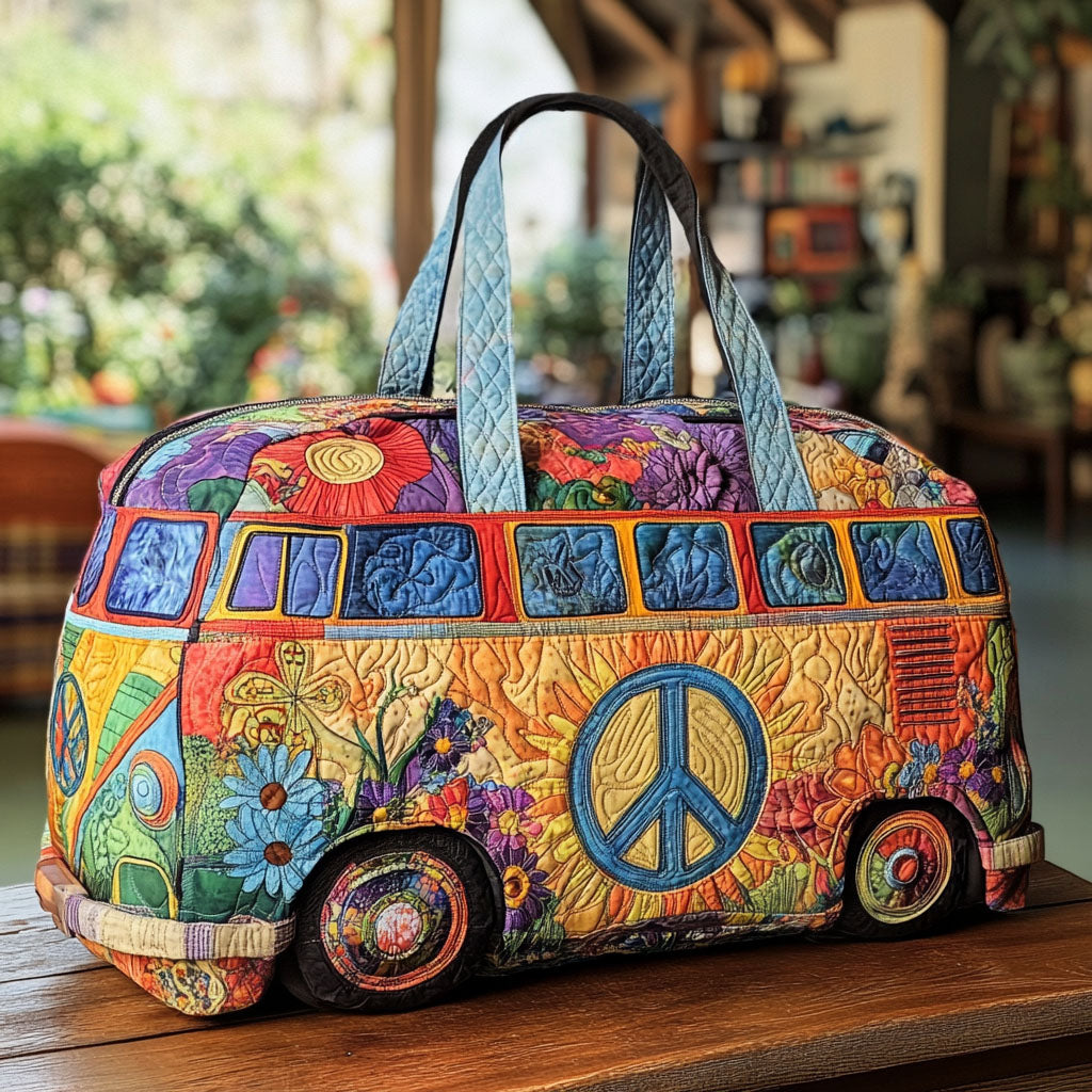 Quilted Travel Bag with Vintage Road by Louise London